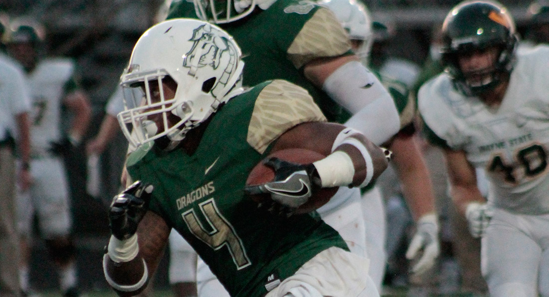Tiffin University's JaQuan Hardy had a field day, rushing for 225 yards.