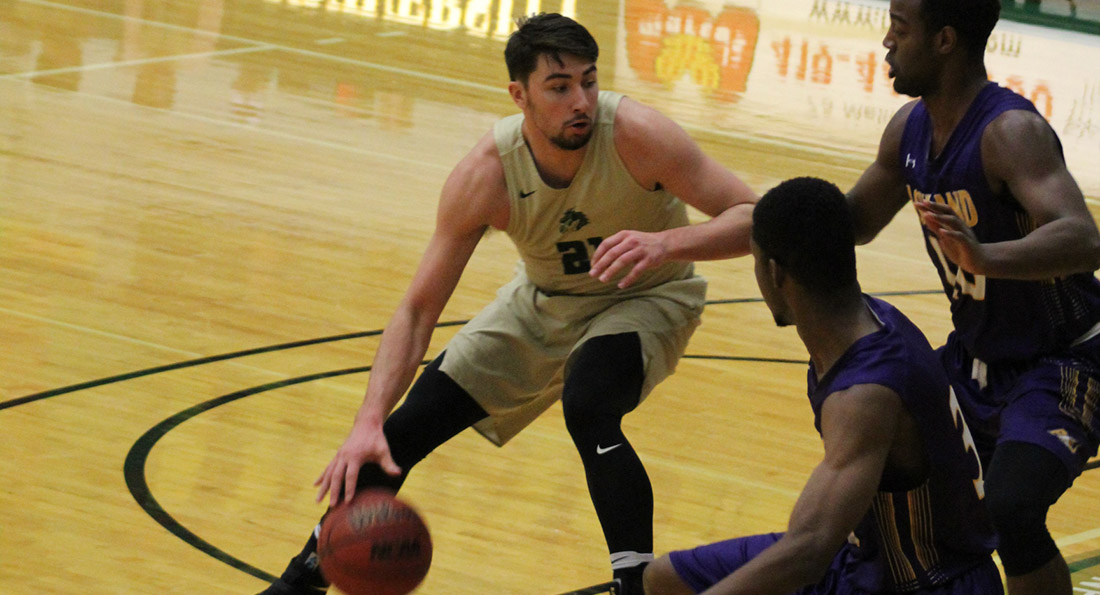 Austin Adams netted 18 points on 9 of 14 shooting while also leading Tiffin in boards with nine.
