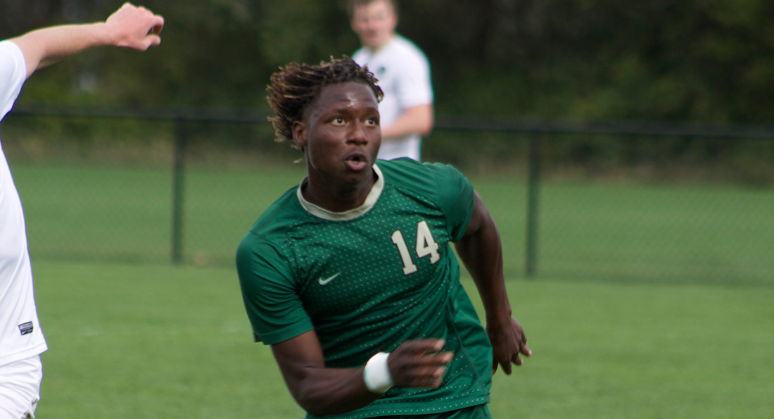 Omar Kamara opened the scoring in Tiffin's 3-2 overtime victory at Ashland.