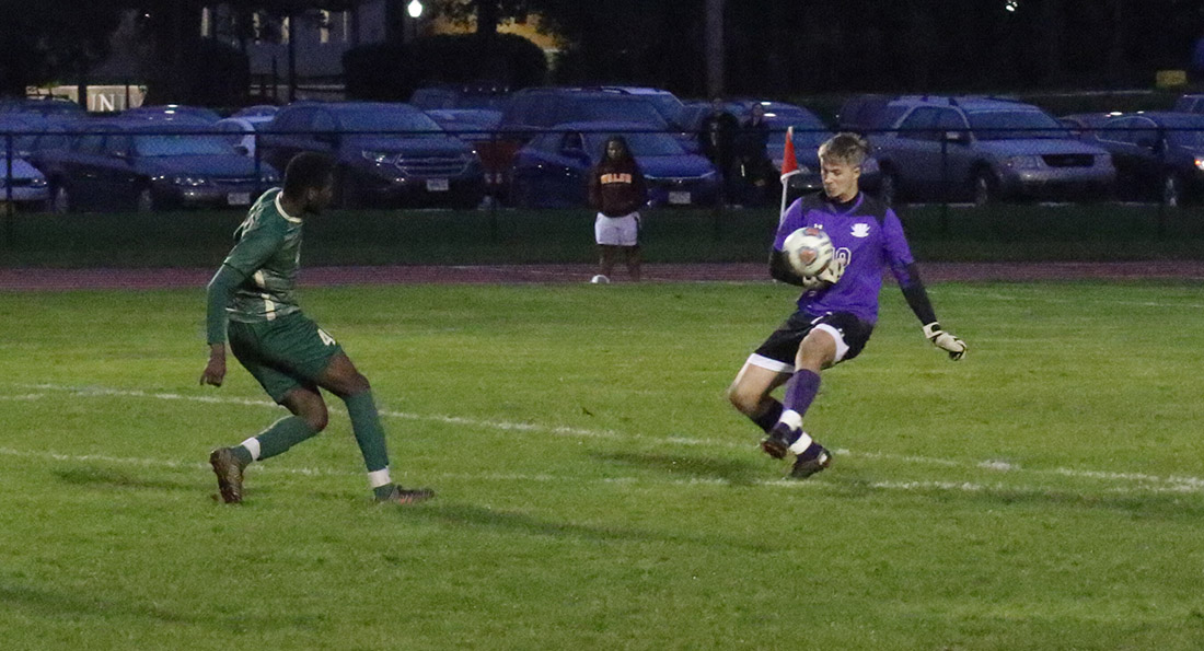 Ramiesh McKnight strikes the game winning goal in double overtime at Walsh.