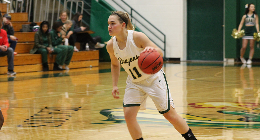 Ali Schirmer led the Dragons with 19 points on Monday afternoon as the Dragons defeated Urbana University 72-61.