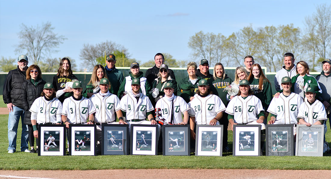 After the games, the Dragons Baseball team honored its nine-member senior class.