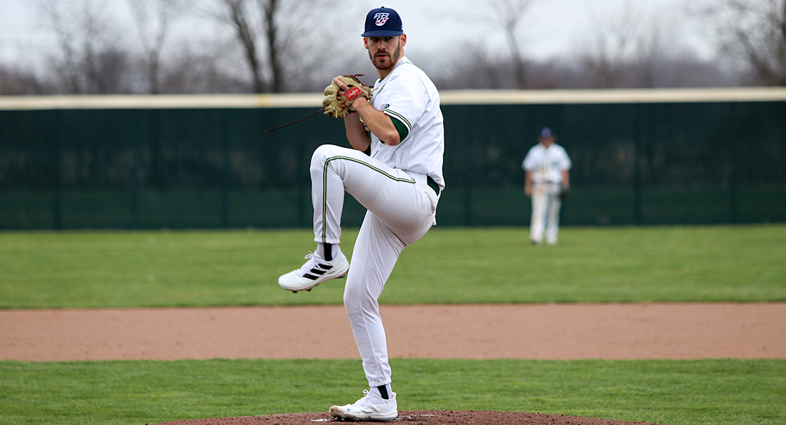 Michael Boswell recorded the win in game one to become the winningest pitcher in TU history.