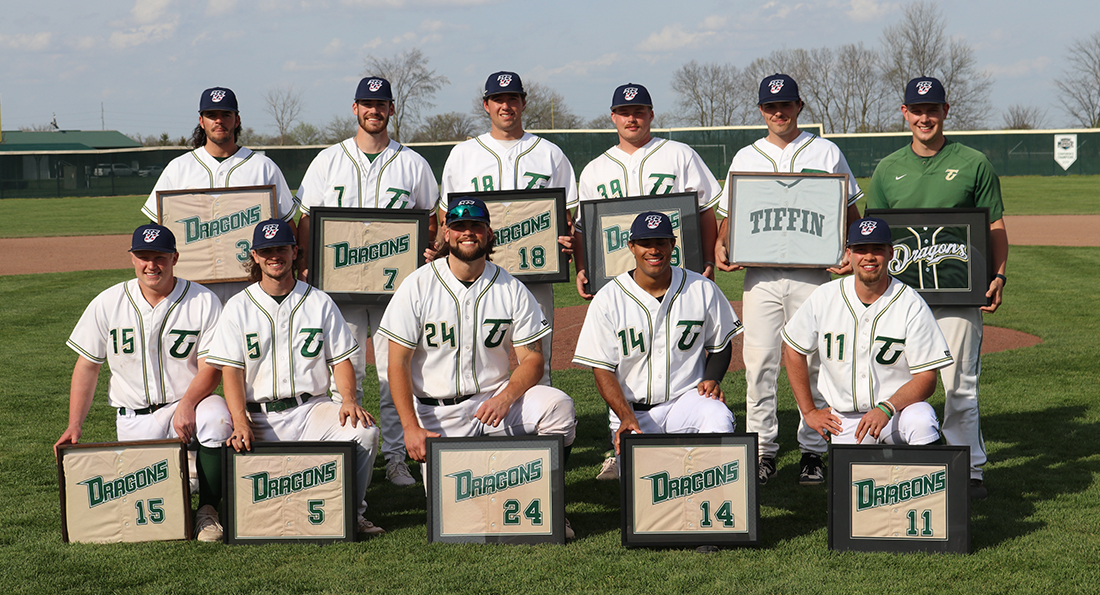 After the doubleheader, the Tiffin Baseball program had a ceremony to honor its eleven-member senior class.