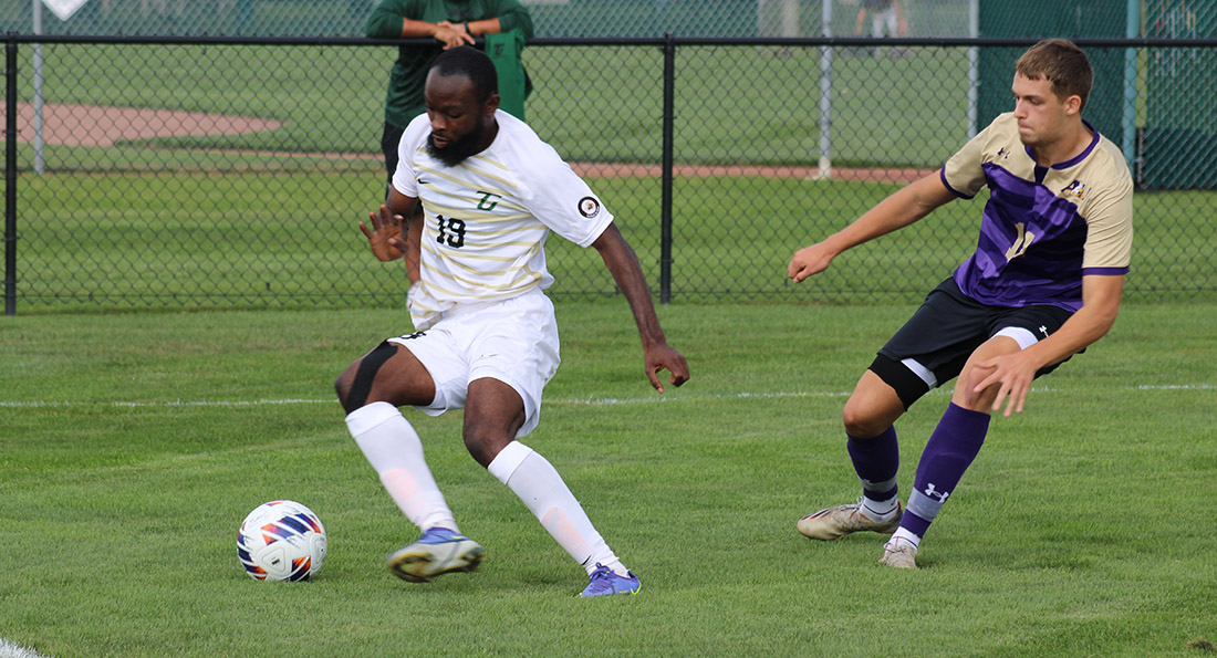 Michael Owusu and the Dragons suffered a 2-0 setback vs. Ashland. (Photo by Kylie Chaney)