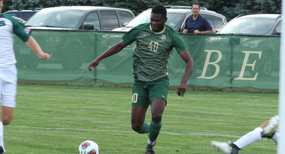 Ramiesh McKnight scored Tiffin's first goal in a narrow 3-2 double overtime loss at Cedarville.