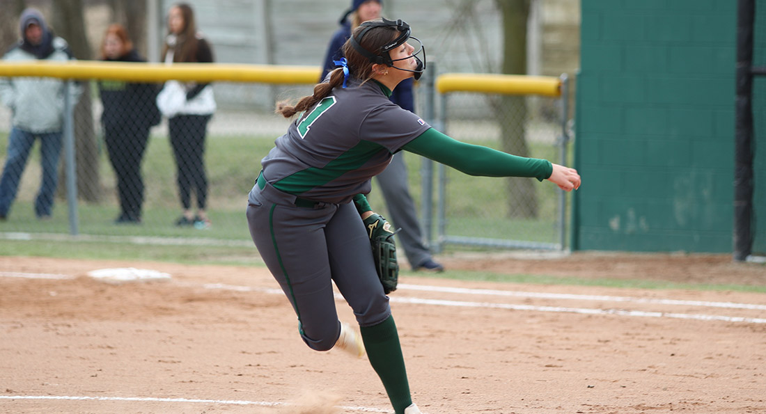 Claire Feldkamp tossed a gem in game one against Lake Erie.