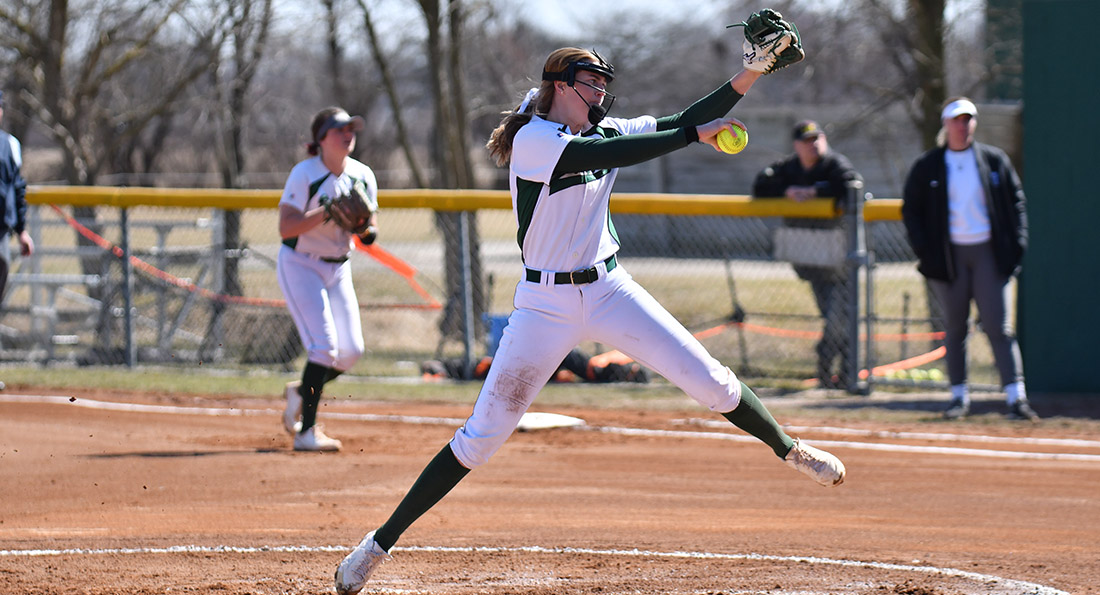 Sarah Klein and the Dragons beat Glenville State 8-3.