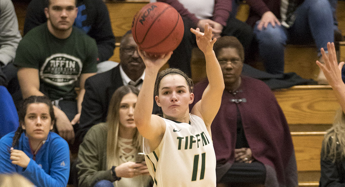 Ali Schirmer led Tiffin in scoring, netting 16 points. It is the 5th consecutive game she has scored in double digits.