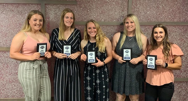 Tiffin University had five honorees at the G-MAC Softball Tournament banquet.