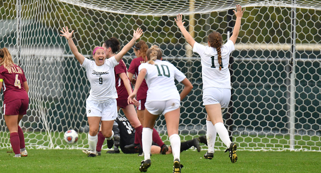 Emma Siler scored Tiffin's first goal in a 4-2 loss to Walsh.