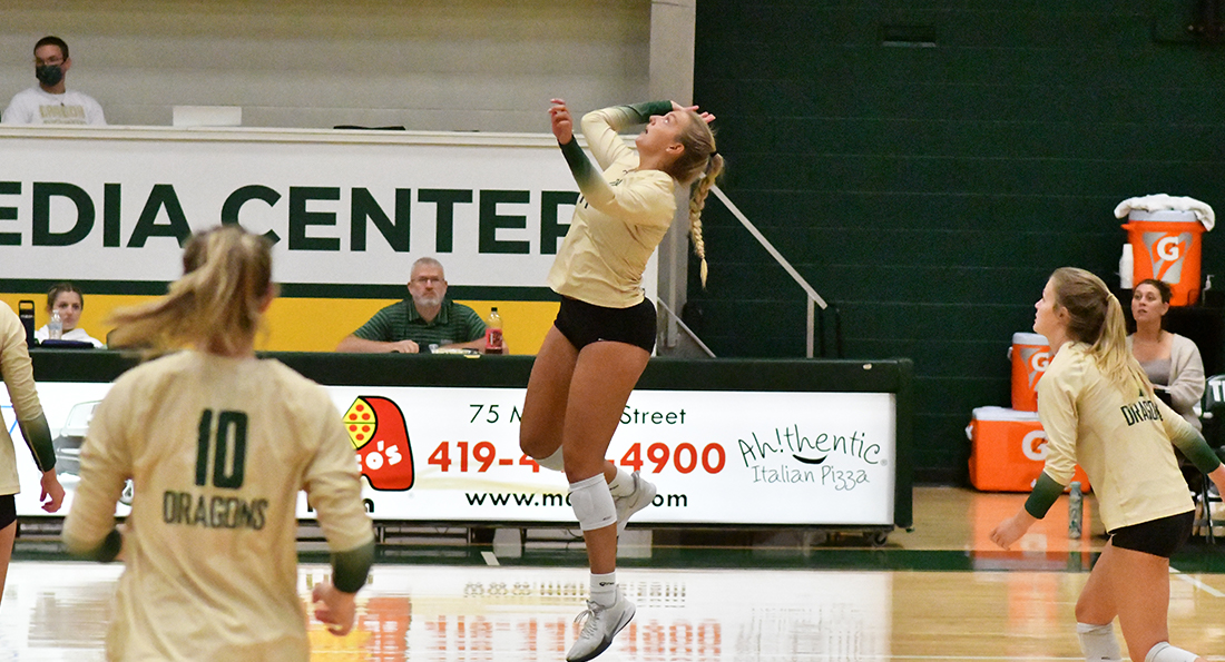 Tiffin dispatched Lake Erie in four sets.