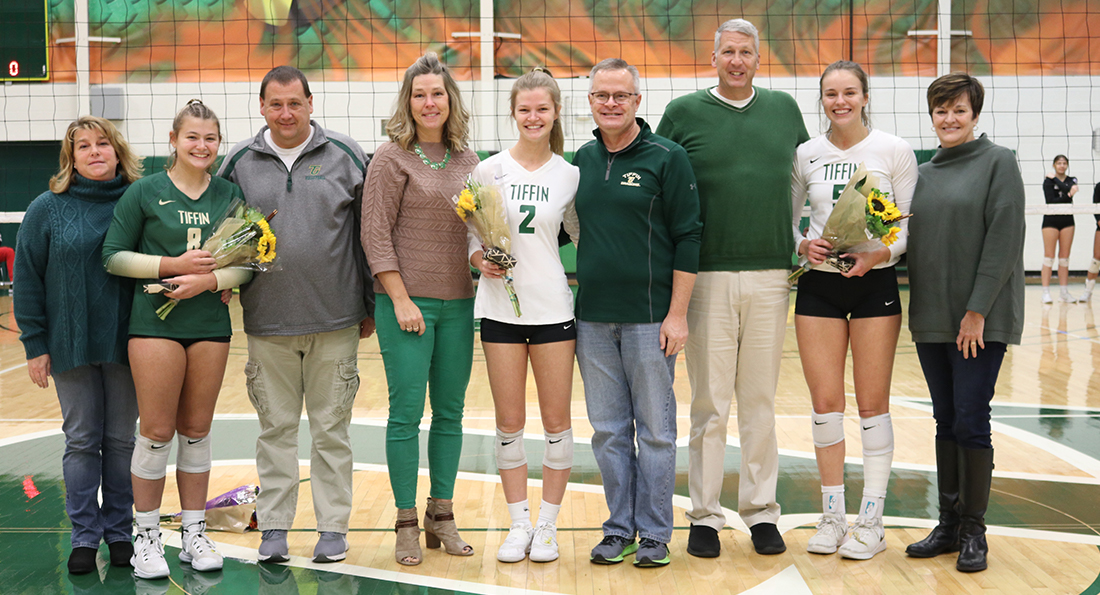 Before the start of today’s season finale, the Dragons honored its three member senior class that included: Sam Fallis, Loryn Huffman, and Grace Schreiber.