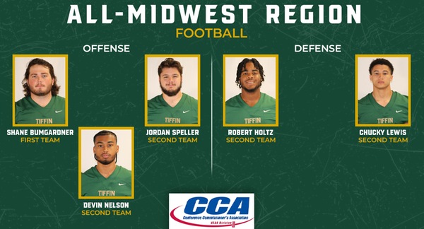 Tiffin University had five selections for the D2CCA Super Region 1 team.