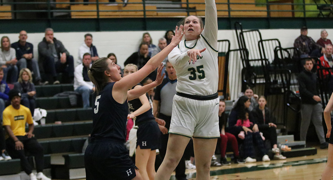 Presley Feltner was a spark off the bench, scoring 14 points in the win over Hillsdale.